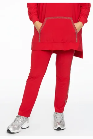 Yoek Tregging met strass | Rood | Maat 38/40