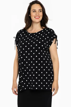 Yoek Tunic shoulder string DOTS | Zwart | Maat 38/40