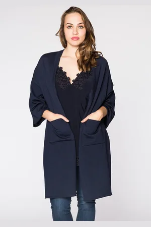 Yoek Kimono-Vest met zakken | Blauw | Maat 38