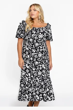 Yoek Jurk met ruches FOGUA | Zwart | Maat 38/40