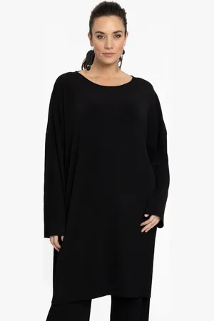 Yoek Tuniek vierkant PLISSE | Zwart | Maat 38/40