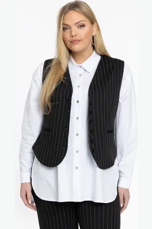 Yoek Gilet PINSTRIPE | Zwart | Maat 38/40