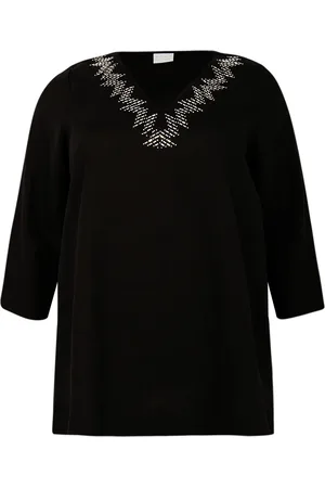 Yoek Tuniek met strass | Zwart | Maat 38/40