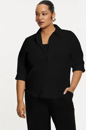 Yoek Blouse STRETCH | Zwart | Maat 38/40