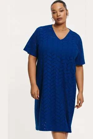Yoek Jurk met korte mouwen MARE | Indigo | Maat 38/40