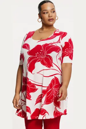 Yoek Tuniek wide bottom LILY | Rood | Maat 38/40