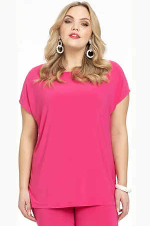 Yoek T-shirt kapmouwen | Roze | Maat 38/40