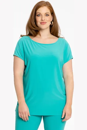 Yoek T-shirt kapmouwen | Turquoise | Maat 38/40