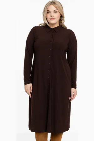 Yoek Blouse midi | Bruin | Maat 38/40