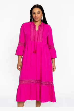 Yoek Jurk met kant MIX | Roze | Maat 38/40