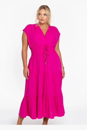 Yoek Lange jurk MIX | Roze | Maat 38/40