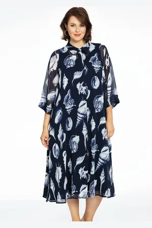 Yoek Blouse-jasje A-lijn SEA SHELLS | Blauw | Maat 38/40