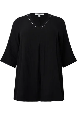 Yoek Tuniek Swing met plooi | Zwart | Maat 38/40