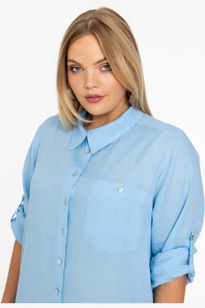 Yoek Blouse-jurk | Licht Blauw | Maat 38/40
