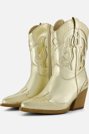 Butterfly Western Cowboylaarzen goud Pu Butterfly Western Cowboylaarzen goud Pu