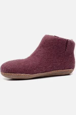 Tofvel Mula Pantoffels bordeauxrood Schapenwol