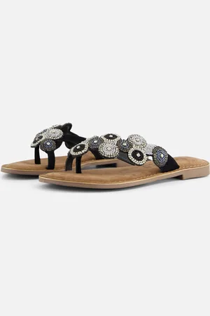 Lazamani Slippers Beads Leer