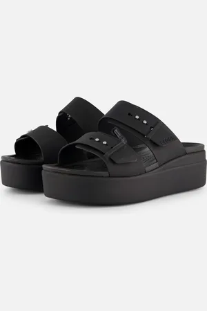 Crocs Brooklyn Buckle Wedge Slippers