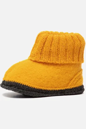 Bergstein Cozy slofjes geel Schapenwol 750211