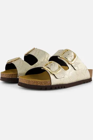 Scholl Noelle Raffia Slippers Leer