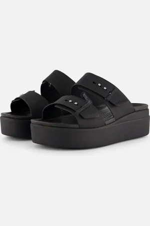 Crocs Brooklyn Buckle Wedge Slippers