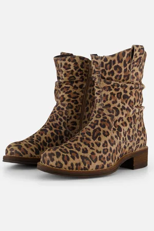 Cellini Leopard Plooi Enkellaarsjes Leer