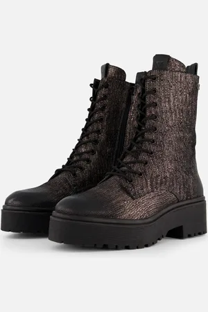 Lazamani Metallic Veterboots Leer