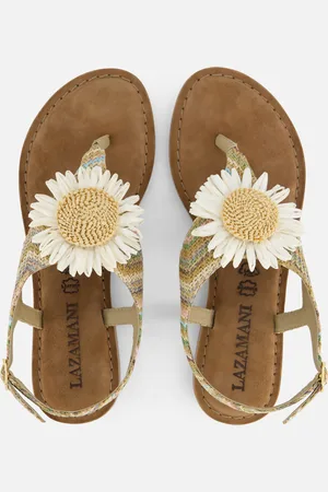 Lazamani Sandalen Flower Leer