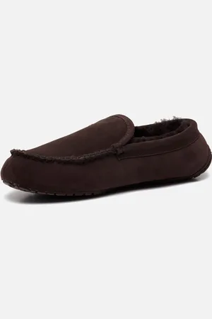 Warmbat Pantoffels donkerbruin Suede