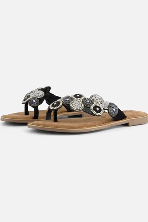 Lazamani Slippers Beads Leer