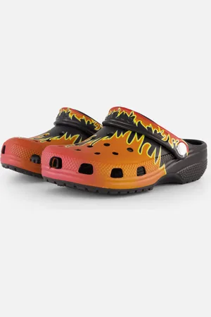 Crocs Graphic Flames Clogs Slippers Rubber