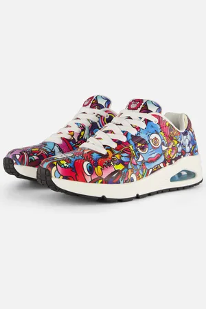 Skechers Vexx Uno Color Doodle Sneakers zwart