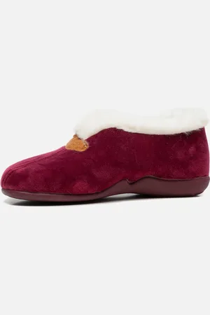 HOUSE OF BASICZ Pantoffels bordeauxrood Textiel