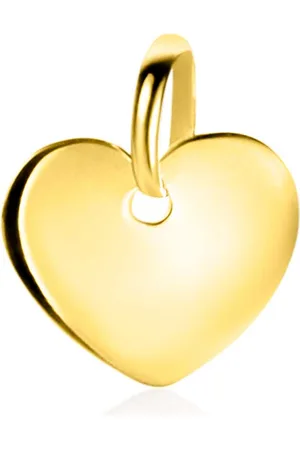 ZinZi 10mm Gold 14 krt gouden hanger met trendy glanzend hartje van 10mm ZGH396-10 (zonder collier)