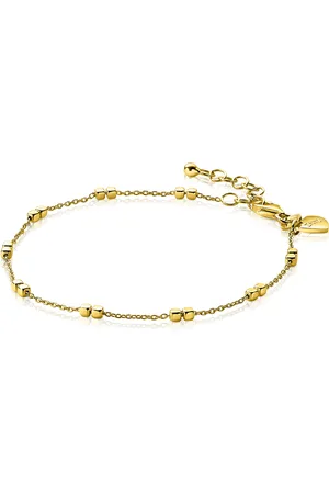 ZinZi Zilveren armband 14K geel verguld vierkante blokjes 17-20cm ZIA2218G