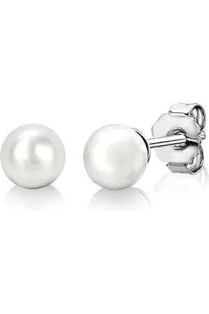 ZinZi Zilveren oorknoppen 6mm parel ZIO1317