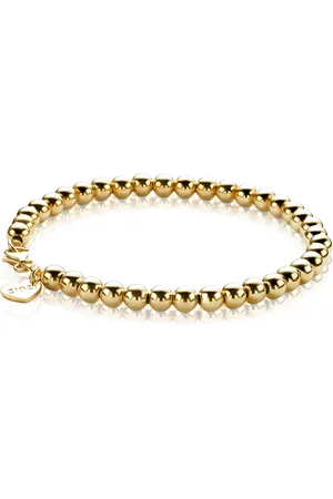ZinZi Zilveren bolletjes armband geel verguld 4mm breed 17-20cm ZIA1010G