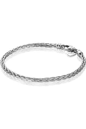 ZinZi Zilveren schakelarmband palmier massief 3mm breed 18,5cm ZIA1912