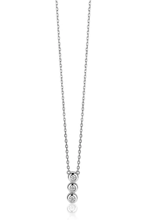 ZinZi Zilveren ketting 45cm met hanger rond ZIC1443