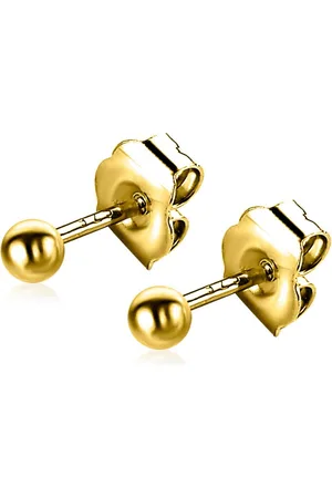 ZinZi 3mm gold plated zilveren oorknoppen glad bol ZIO805G