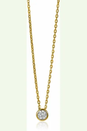 ZinZi Zilveren ketting 14K geel verguld met hanger rond 40-43cm ZIC1393Y