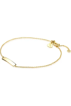 ZinZi Gold 14 karaat gouden armband plaatje glad ZGA176