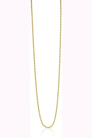 ZinZi 80cm zilveren bolletjes ketting gold plated 0,9mm breed. ZILC-B80G