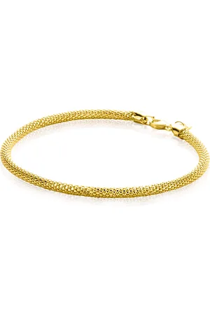 ZinZi Gold 14 krt gouden popcorn schakelarmband 3mm breed, lengte 18,5cm ZGA380