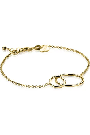 ZinZi Zilveren armband geel verguld ronde vormen 16-19cm ZIA1278G