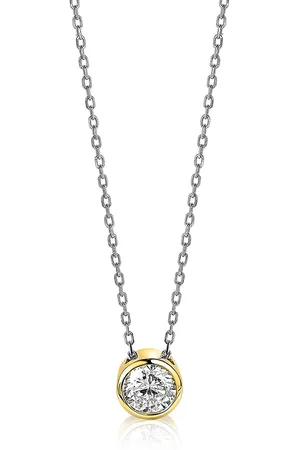 ZinZi Zilveren ketting met hanger geelverguld rond 40-45cm ZIC1775G