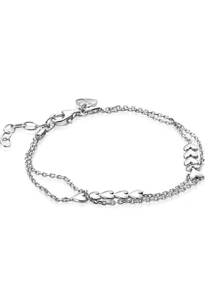 ZinZi Zilveren schakelarmband met hartjes 17-20cm ZIA1940