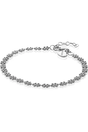 ZinZi Zilveren fantasie armband bolletjes bloemvorm 17-20cm ZIA2184