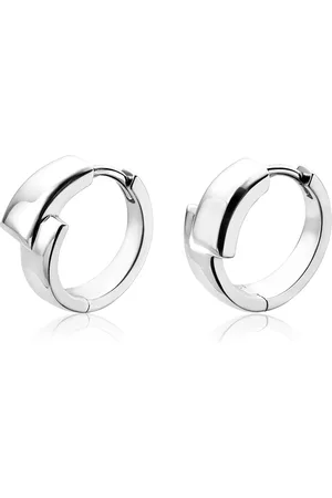 ZinZi Mart Visser by zilveren strakke oorsieraden glad 17 x 8mm MVO16