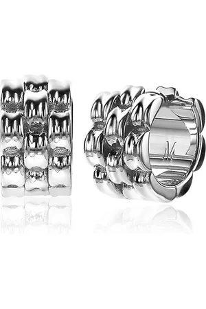 ZinZi Mart Visser by zilveren brede schakel oorringen met luxe scharniersluiting 15 x 8mm MVO22